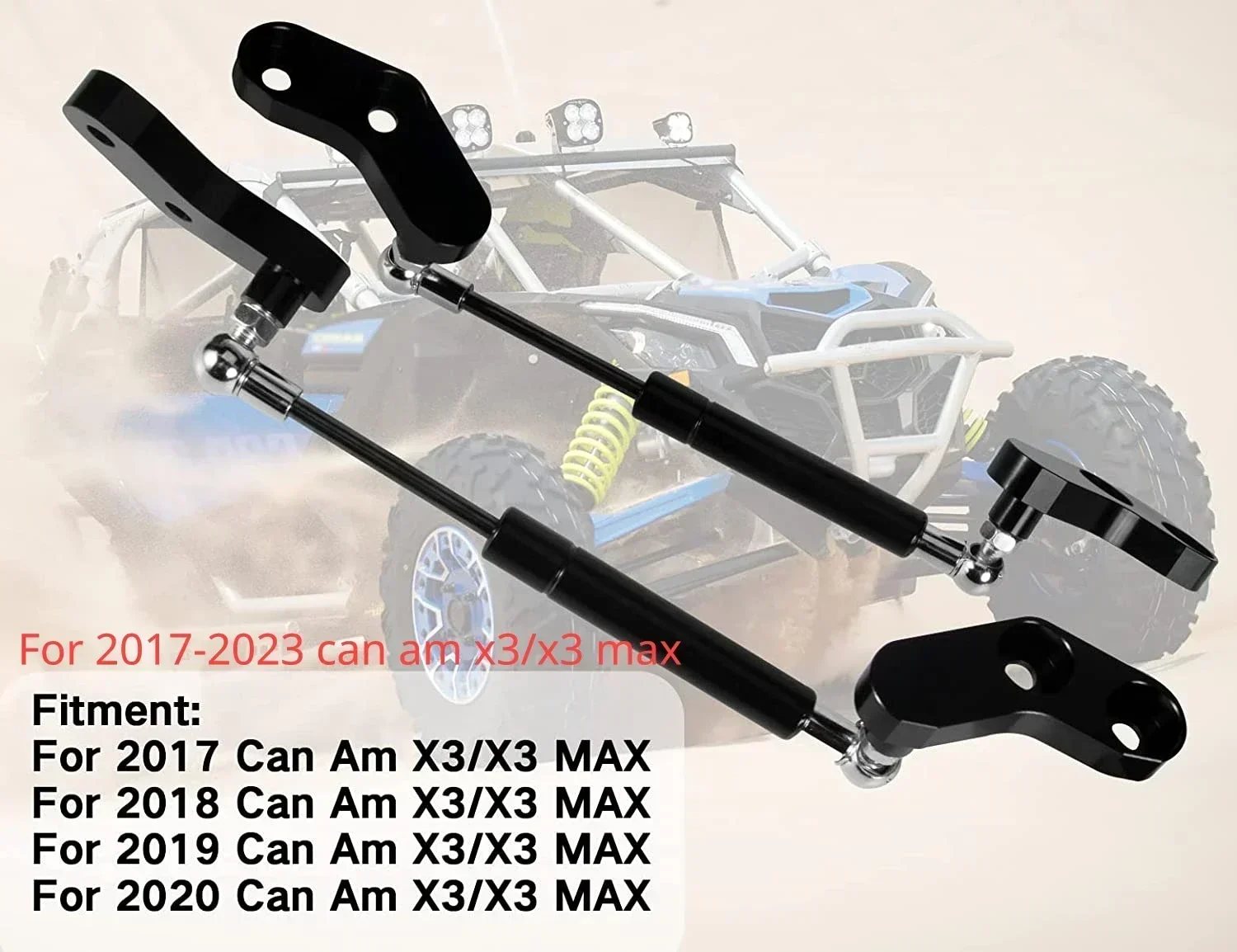 Zestawy amortyzatorów do otwierania drzwi, akcesoria UTV Aluminiowe anodowane amortyzatory do drzwi Cam Am Maverick X3 i X3 Max 2017-2023