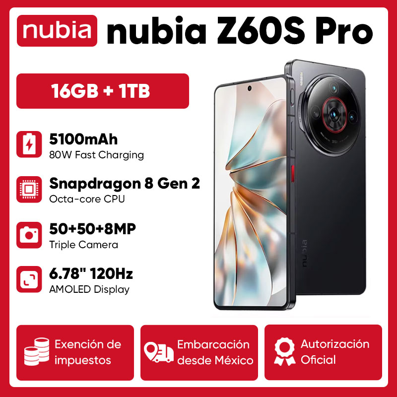 nubia Z60S Pro versión Global 5G Android teléfono móvil Snapdragon 8 Gen 2 50MP Triple cámara 120Hz 6,78 "Pantalla AMOLED NFC 5100mAh