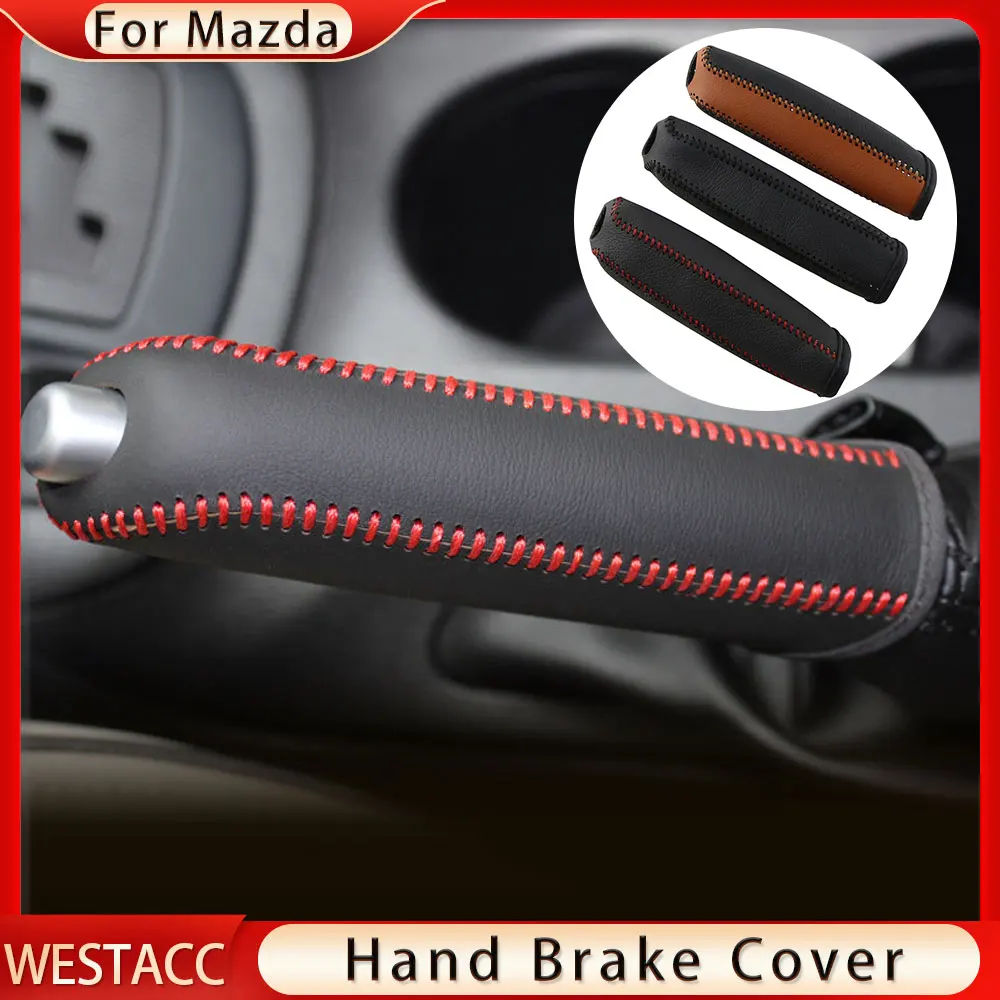 รถหนัง Handbrake เบรคมือสําหรับ MAZDA 3 Axela Atenza CX-5 CX3 CX-3 CX5 2015 2016 2017 2018 2019 2020 อุปกรณ์เสริม