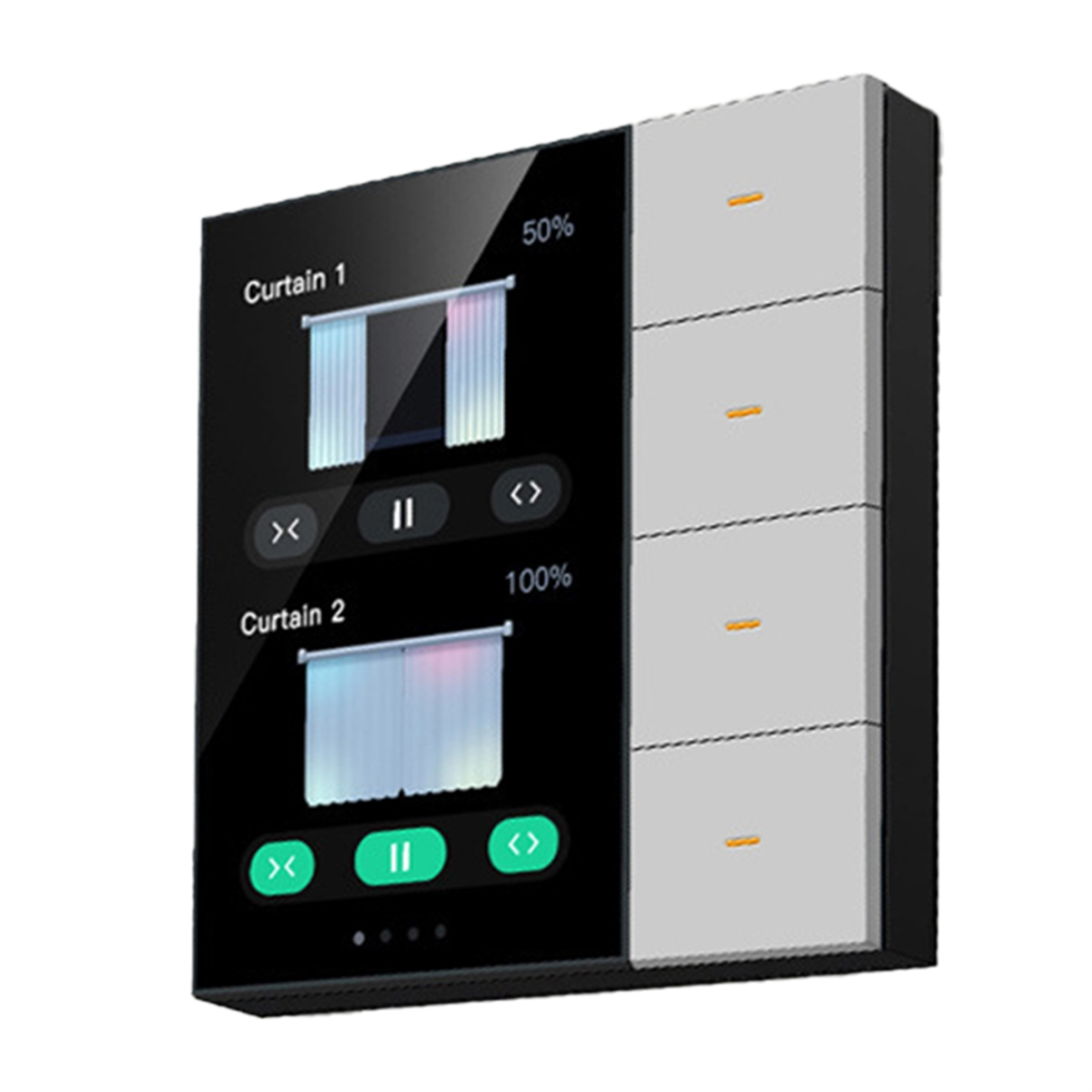 Saklar Dinding Pintar Layar Sentuh 3C-3.5 Inci Baru, Saklar 4 Grup, Saklar Peredup Sensor Radar 8 Arah, Tirai Tuya Zigbee B