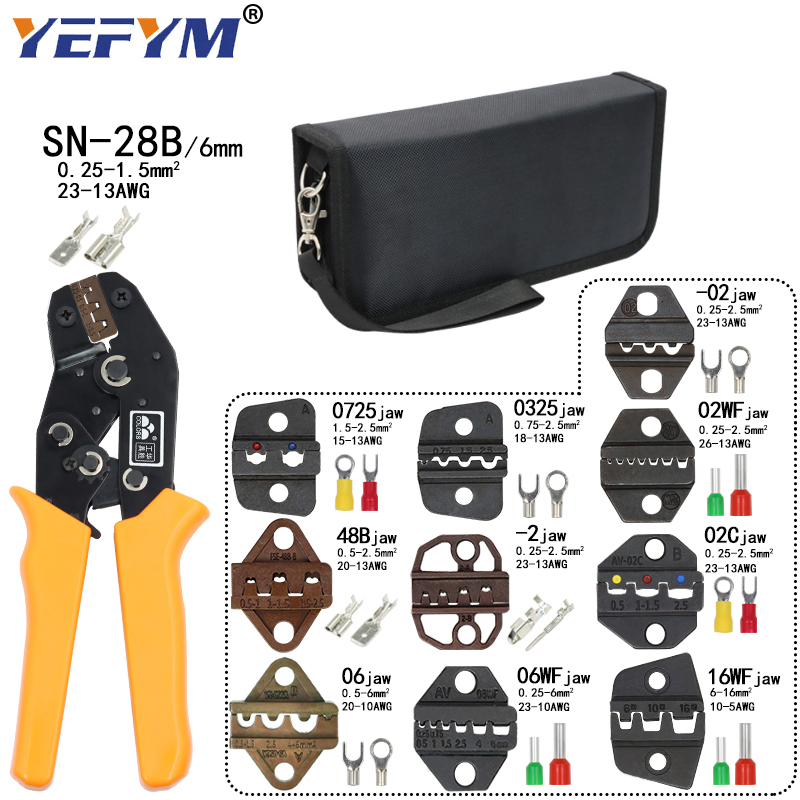 Pince à sertir SN-28B 10 mâchoires pour TAB 2.8 4.8 6.3/C3 XH2.54 3.96 2510/tube/bornes électriques non isolantes kit de serrage outils