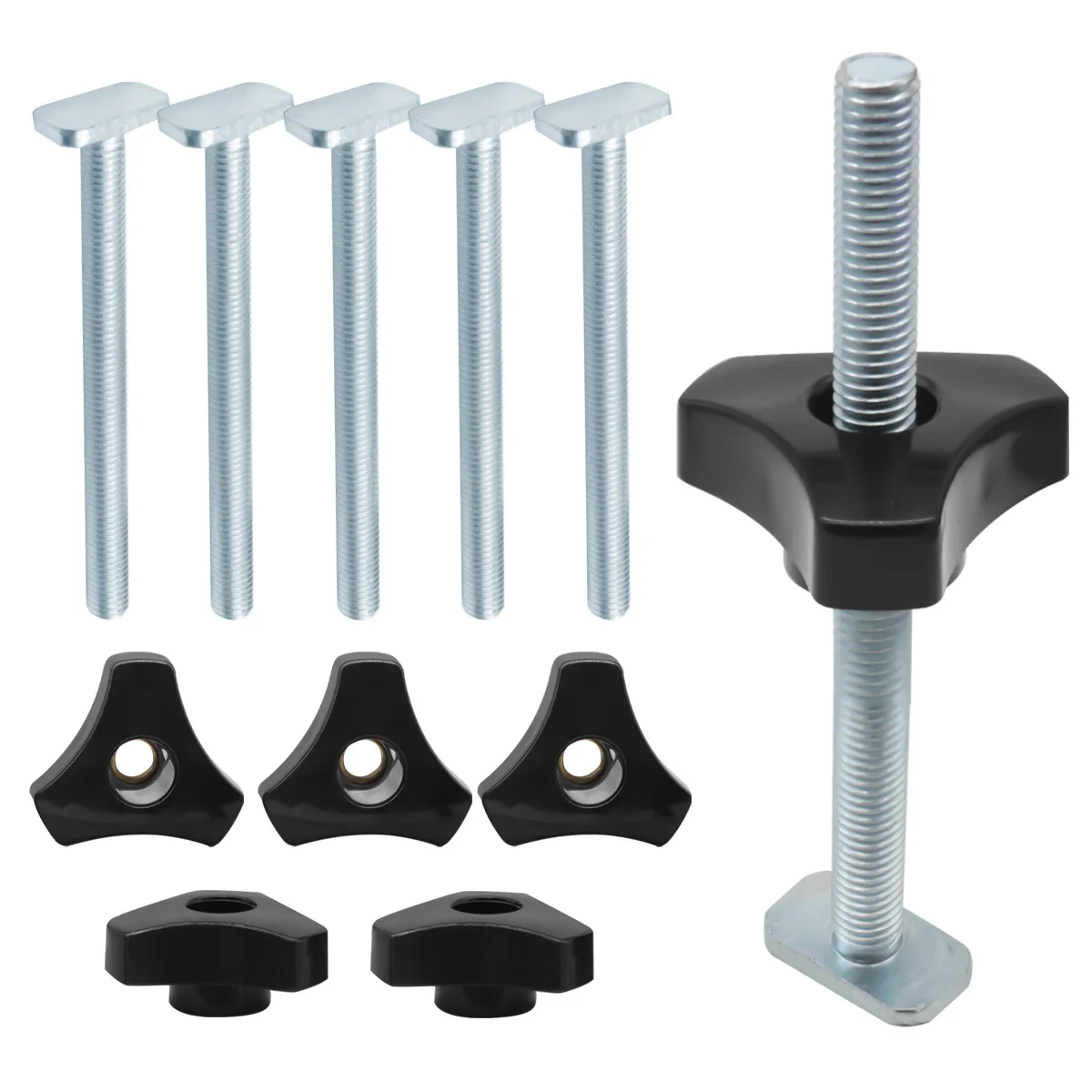 Kit de perilla de pernos de pista en T, tuerca deslizante de pista de inglete, ranura en T, perno en T para plantillas de carpintería, accesorios, Kit de herramientas, accesorios DIY