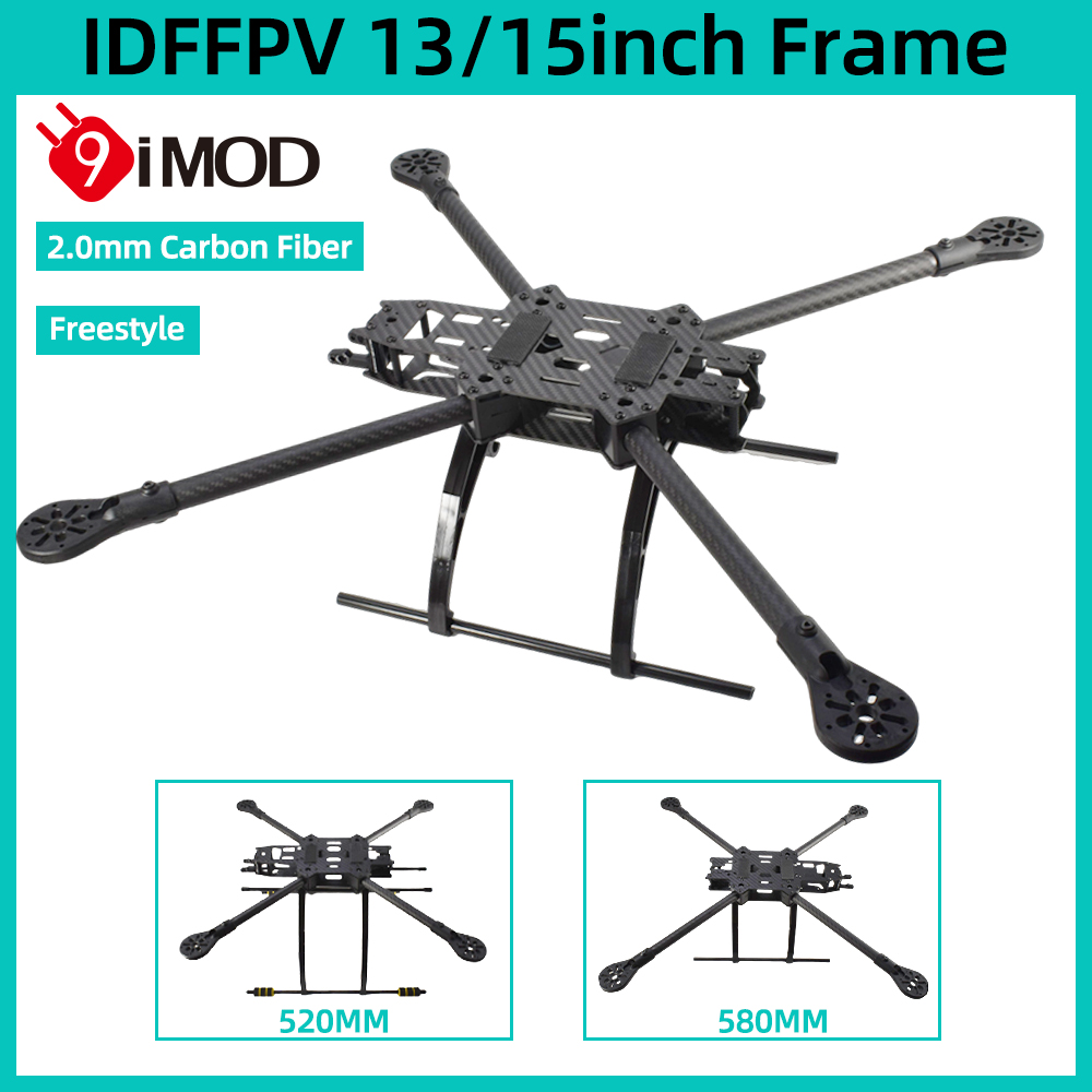 9IMOD FPV Kit de marco de estilo libre Drone Fram 13/15 pulgadas cuadricóptero de fibra de carbono con piezas de impresión para RC DIY Dron de carreras con visión en primera persona