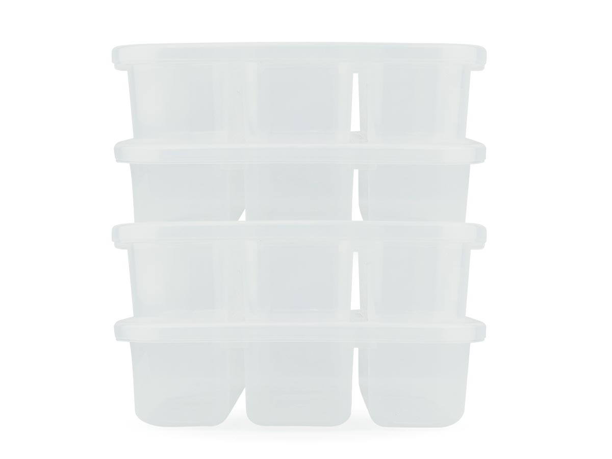 Zestaw 4 garnki konserwatywne BPA darmowe plastikowe C/ 3 przegrody Nitron 1.1L i pokrywka P/przekąski