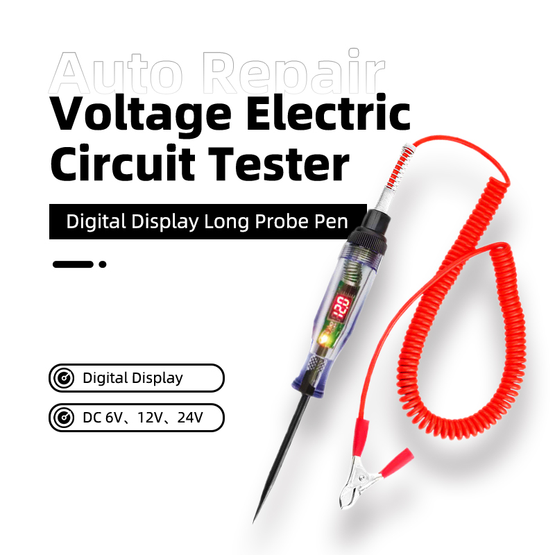Probador de circuito de voltaje para camión y coche, herramientas automáticas de 6V-24V, sonda de diagnóstico para coche, pluma de prueba, bombilla, herramientas de pluma de medición eléctrica