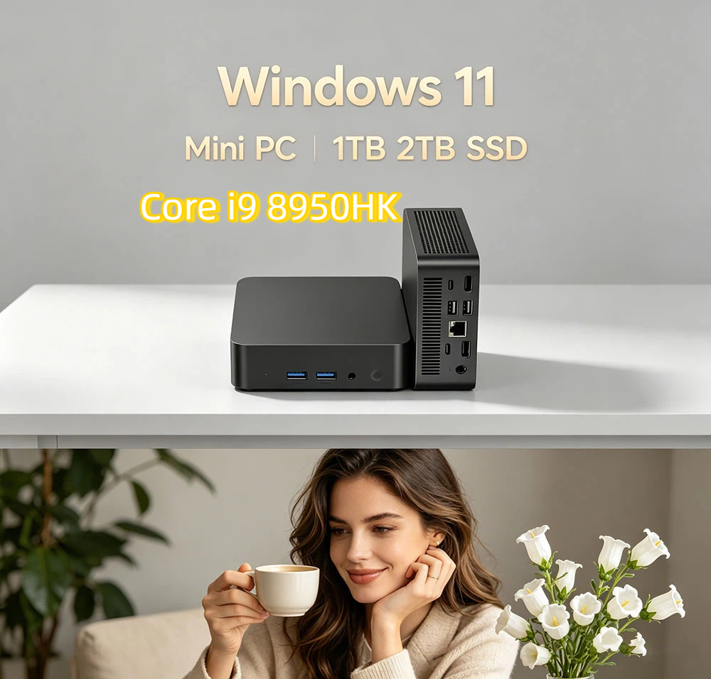 Core i9 8950HK Classy Windows 11 Pro Mini PC 32GB RAM 1TB 2TB SSD 4K HD WiFi6 BT5.2 Home Gaming Desktop With 3 Years Warranty