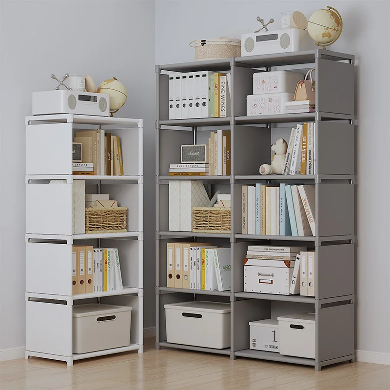 Estantería multicapa, estantería de fácil montaje, estantería para libros para sala de estar, sala de estudio, estante de almacenamiento para dormitorio, gabinete de juguetes para artículos diversos