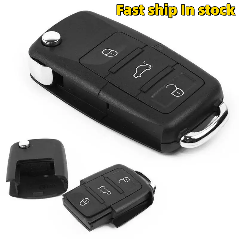 3-knoppen blanco autosleutels voor Kever/Caddy/Eos/Golf/Jetta/Polo/Scirocco/Tiguan/Touran/UP Voor VW Autosleutel Shell Afstandsbediening Flip