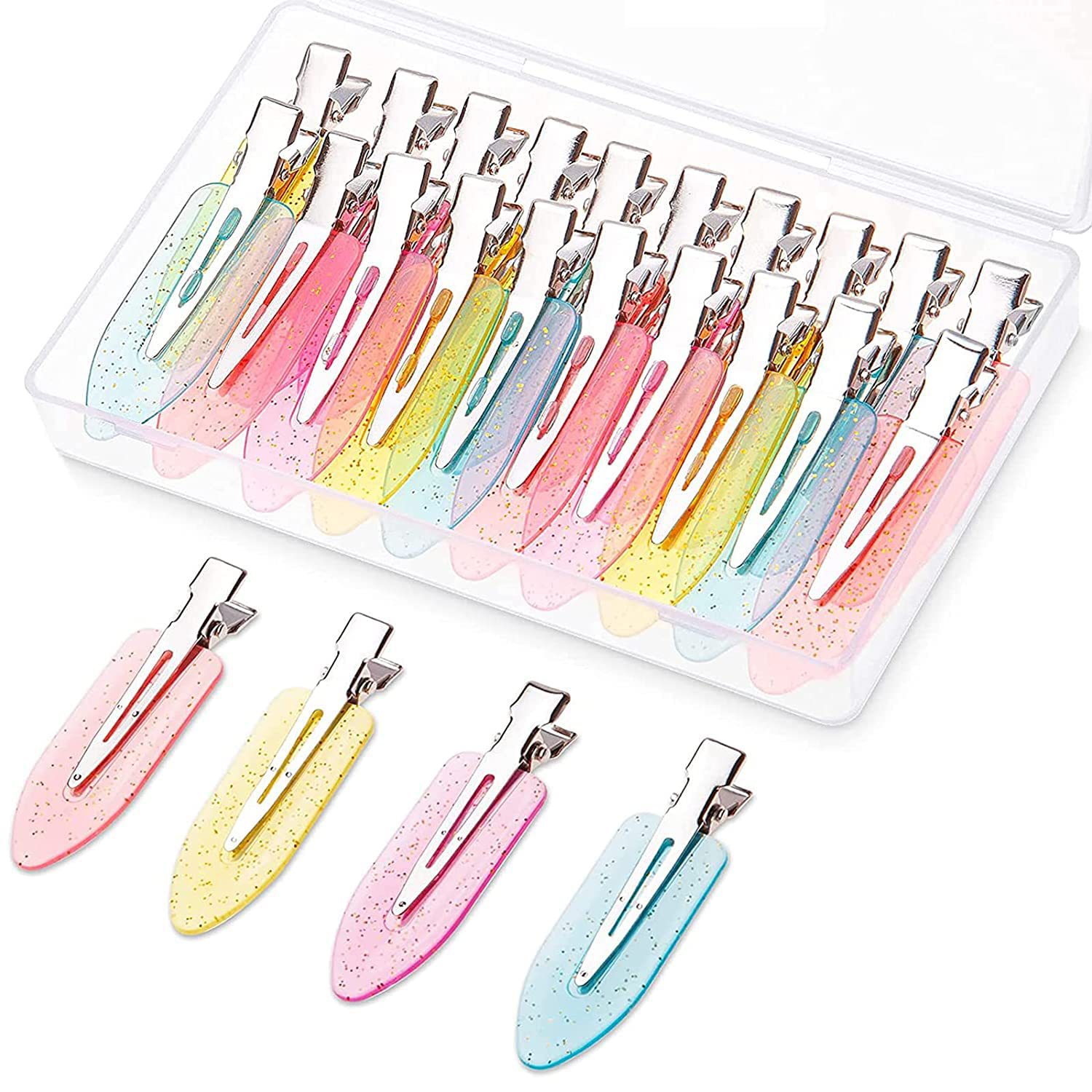 20 piezas horquilla sin costuras para salón de belleza, herramientas de maquillaje de peluquería de estilo profesional, pinzas para el cabello para mujeres y niñas, venta al por mayor
