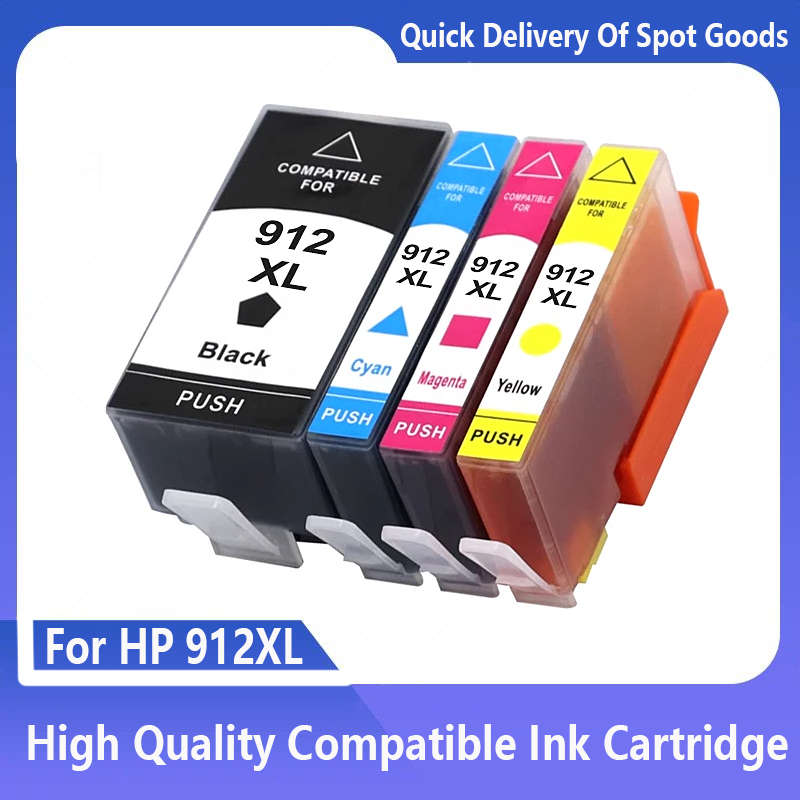 4 Uds 912xl 912 cartucho de tinta Compatible con hp OfficeJet 8010 8012 8013 8014 8015 8017 8018 cartucho de tinta de impresora hp912XL