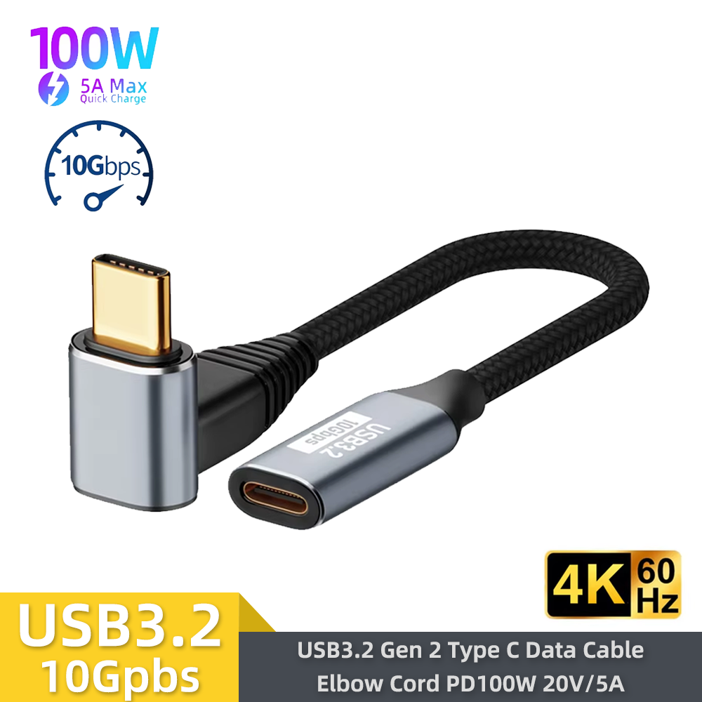 5A PD 100W USB C 3.1 Gen2 10Gbps Verlängerungskabel Typ C auf C QC4.0 3.0 Schnellladekabel für MacBook Pro 4k 60Hz Videokabel