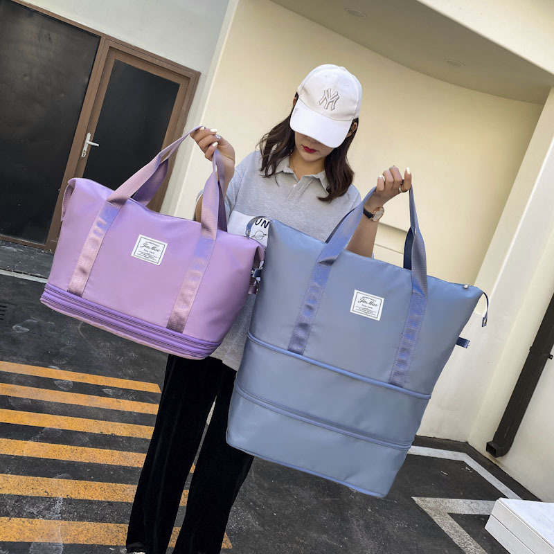 大容量のダブルレイヤーを備えた女性用旅行かばんバッグ,2層で乾燥した女性用ウェットおむつバッグ
