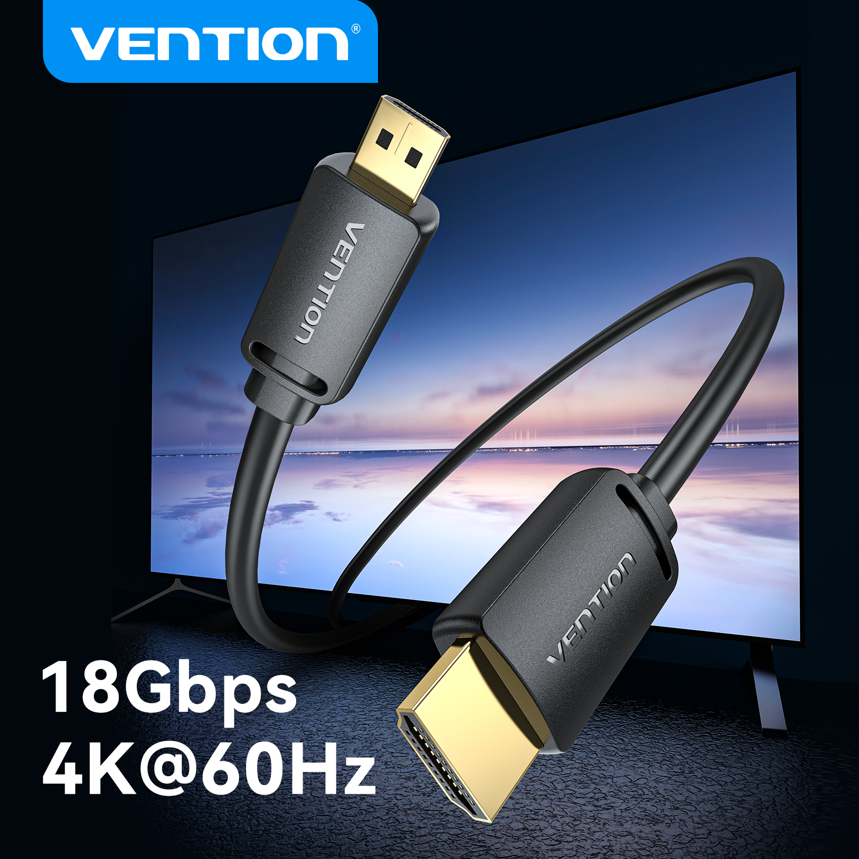 Кабель Vention Micro HDMI-HDMI 4K Mini HDMI шнур «папа-папа» для камеры GoPro Sony, мозоля, планшета, проектора HDTV Mini HDMI