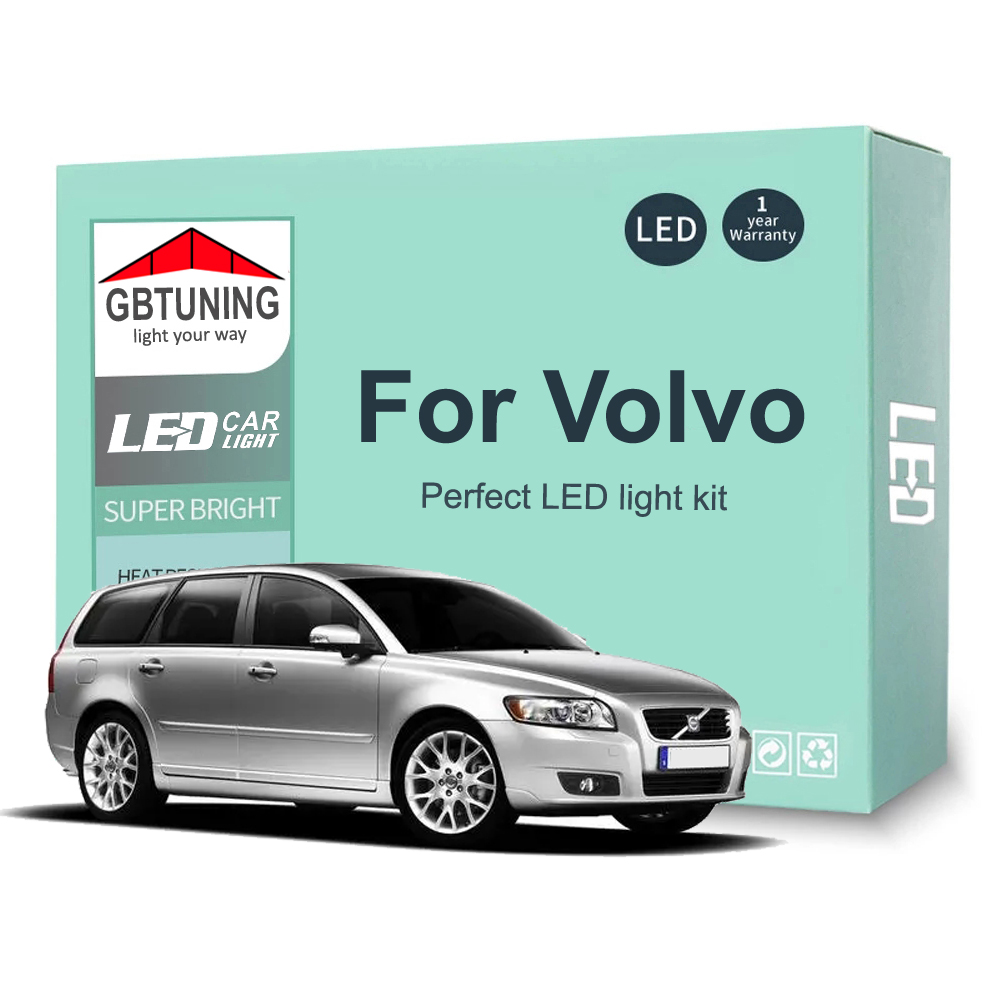 Kit de lâmpada interior led para volvo v70 v50 v60 xc60 xc70 xc90 c30 c70 s40 s60 s70 s80 s90 lâmpada do porta-malas do veículo cúpula do carro canbus