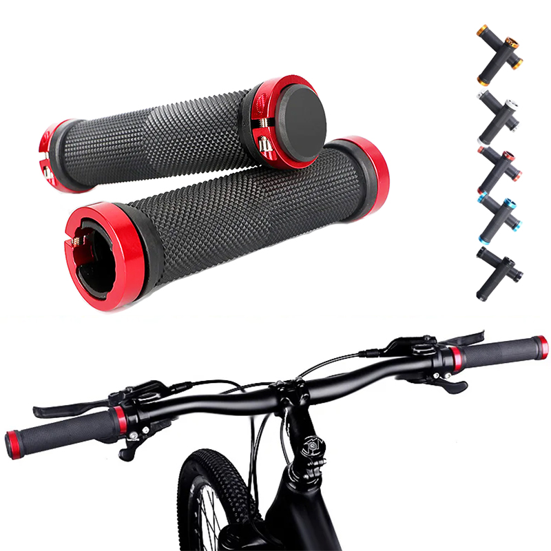 Manopole per bicicletta Polsini per manubrio MTB BMX in gomma Blocco su maniglie per mountain bike antiscivolo Grip Copertura per barra da ciclismo Accessori per biciclette