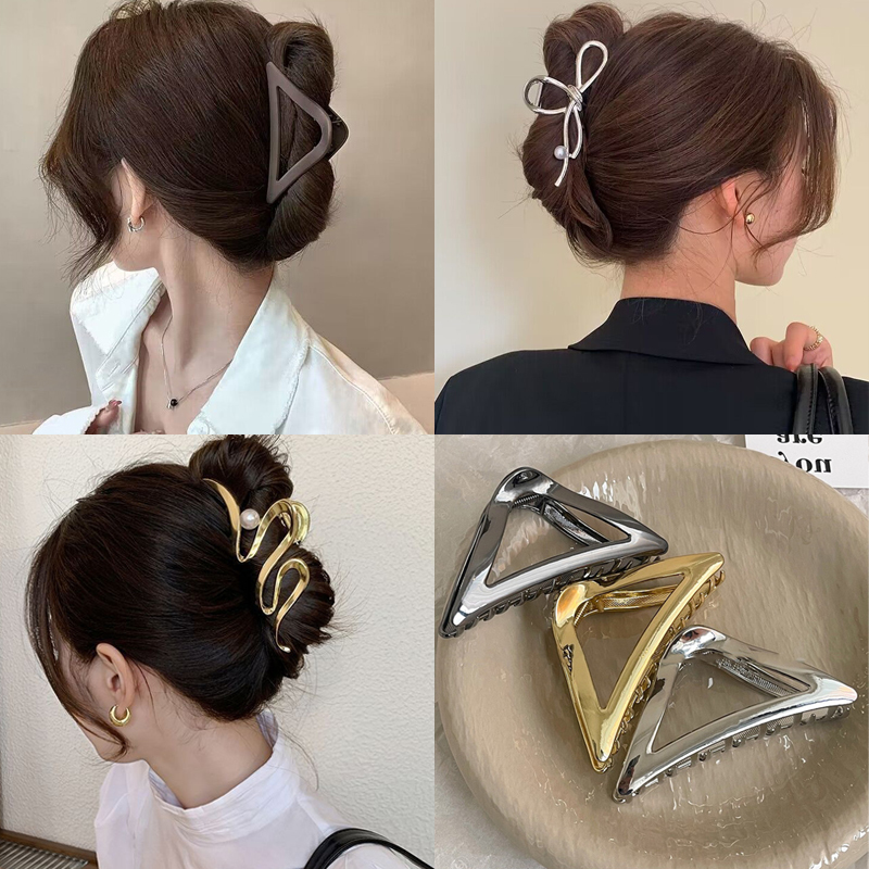 Nowe modne metalowe wycięte spinki do włosów w stylu Vintage geometryczne spinki do włosów kraby spinki spinki do włosów dla kobiet akcesoria do włosów nakrycia głowy
