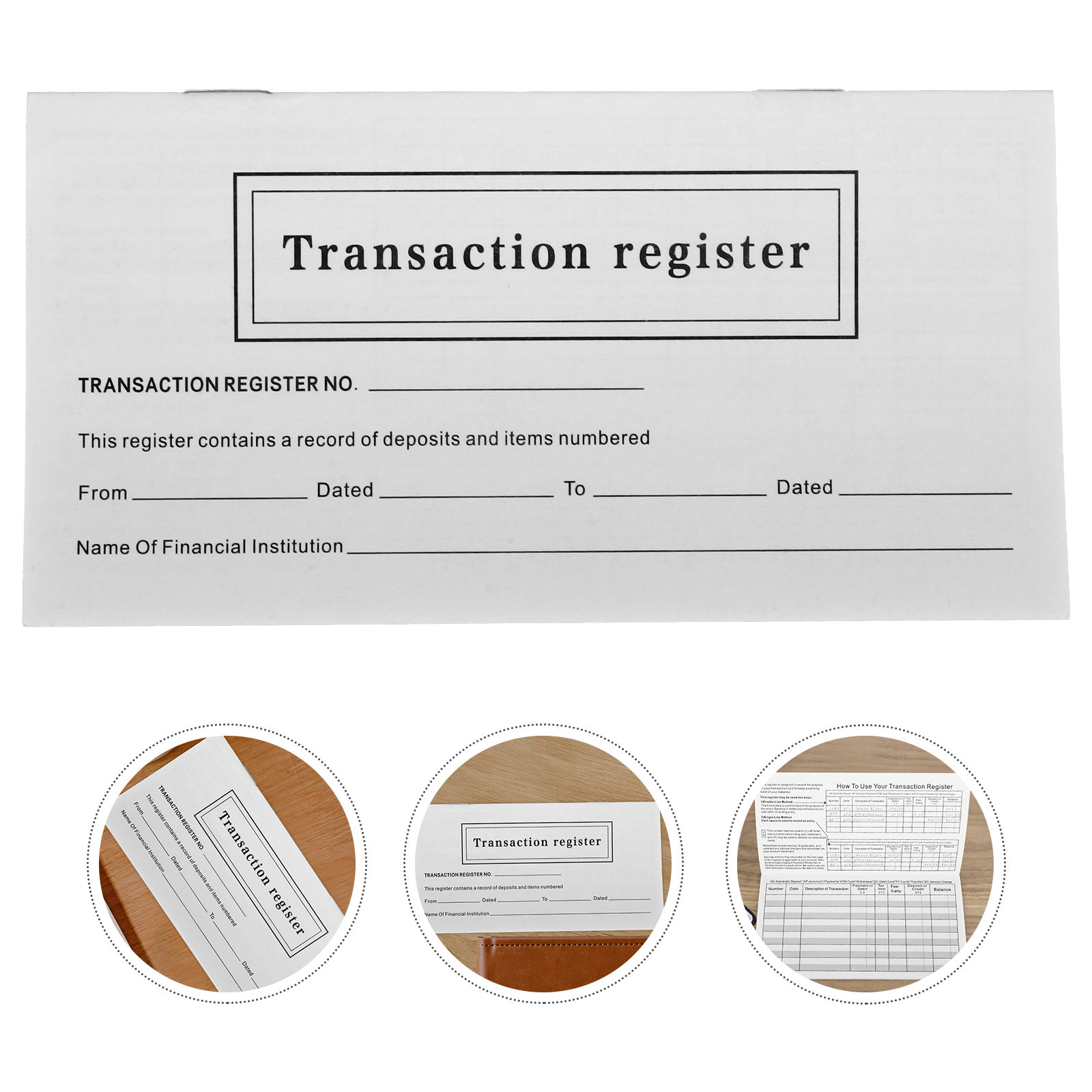 10-Check-Register, tragbares Scheckheft-Register für persönliche Finanzmanagement und Transaktionsverfolgung, Ausgaben-Aufzeichnungsbuch