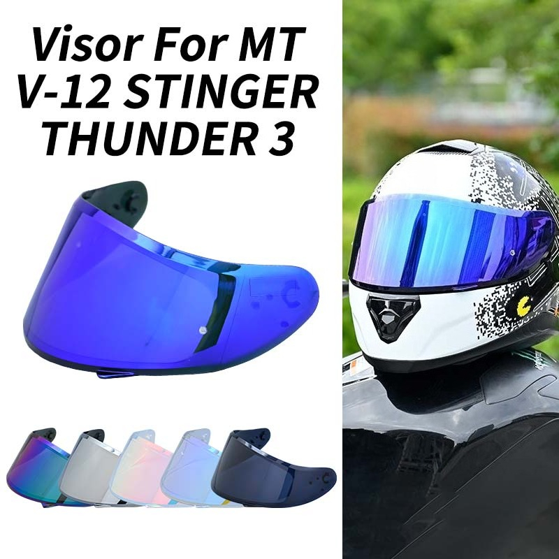 Visor for MT-V-12 helmet Replacement shield for THUNDER 3 SV for MT STINGER helmet lens high quality Gold red  revo dark blue