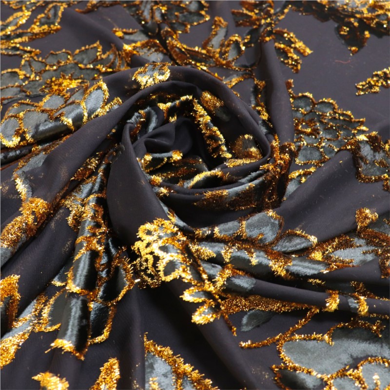 Gaun dan cheongsam pesanan khusus kelas atas yang terbuat dari kain viscose jacquard brokat beludru tenun