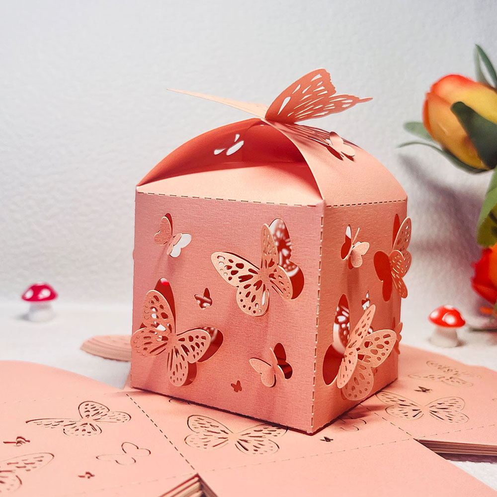 0/50szt Butterfly Candy Boxes Gifts Paper Boxes Birthday Party Decorations Girls Wedding Baby Shower Favors For Guest