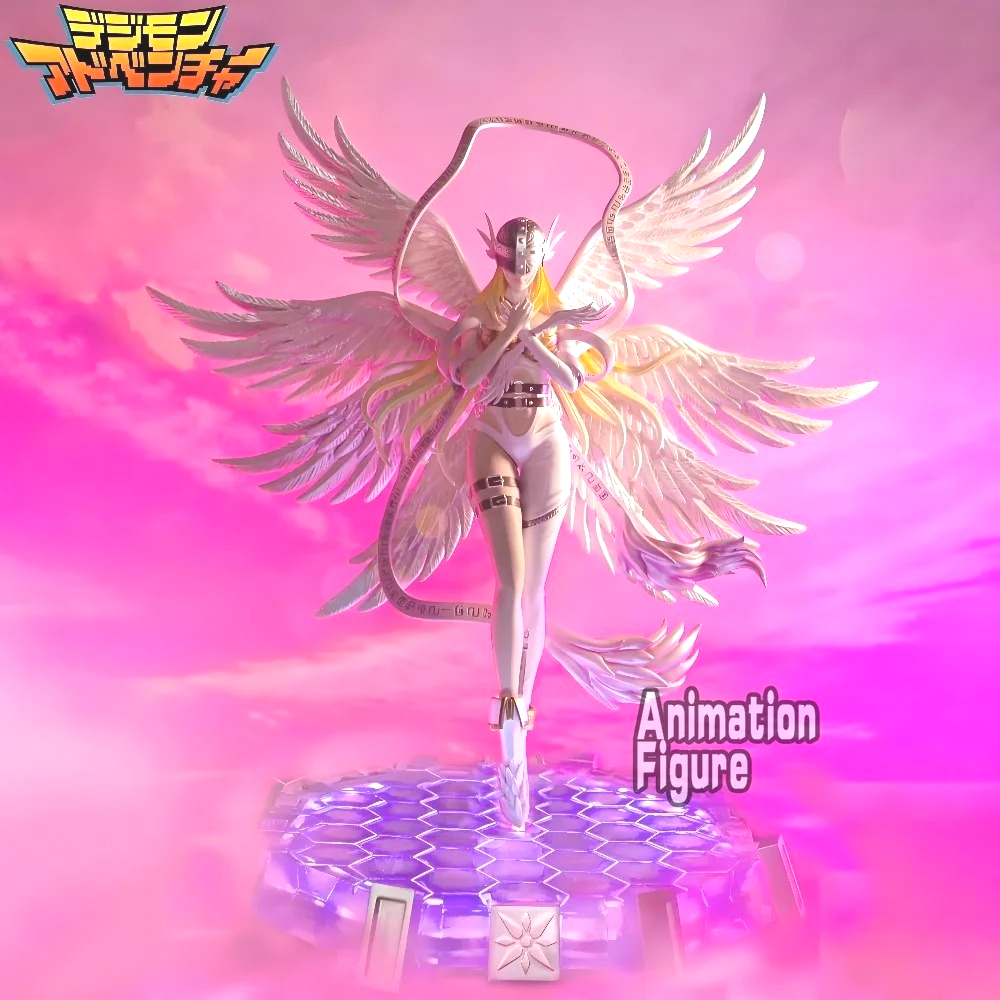 Statuetta Anime Digimon Adventure di Angewomon, 26cm/10.24in, Action Figure in PVC, Ornamento da Scrivania, Modellino da Collezione, Giocattolo Regalo