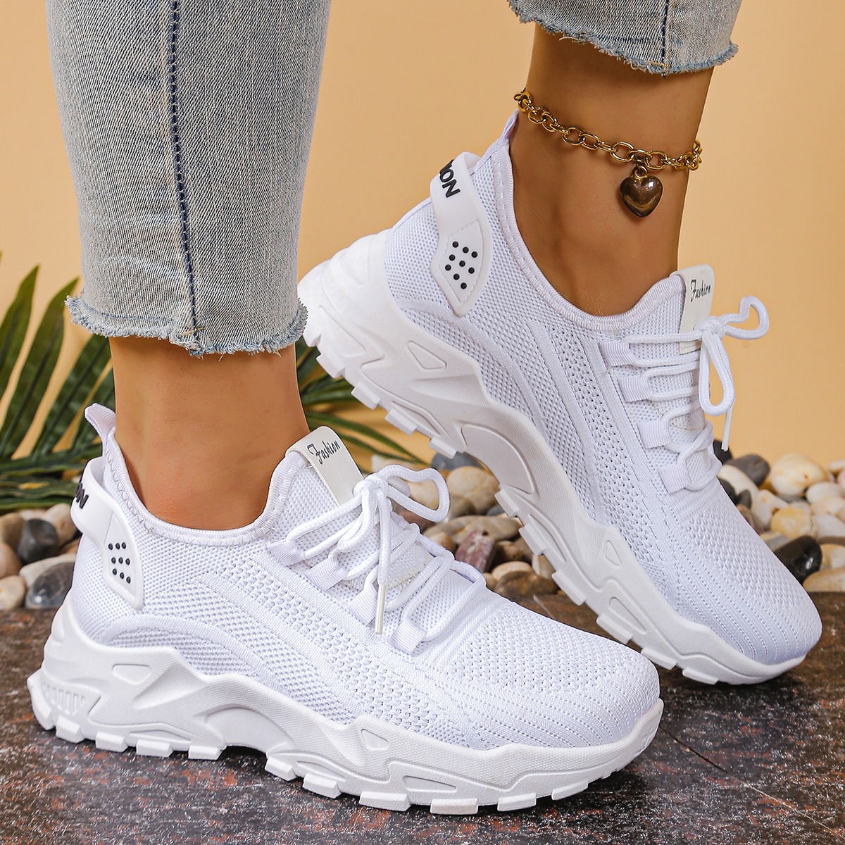 Damesschoenen Effen band veelzijdige enkele schoenen casual sneaker dames zomersneakers verkoop schoenen met gratis verzending