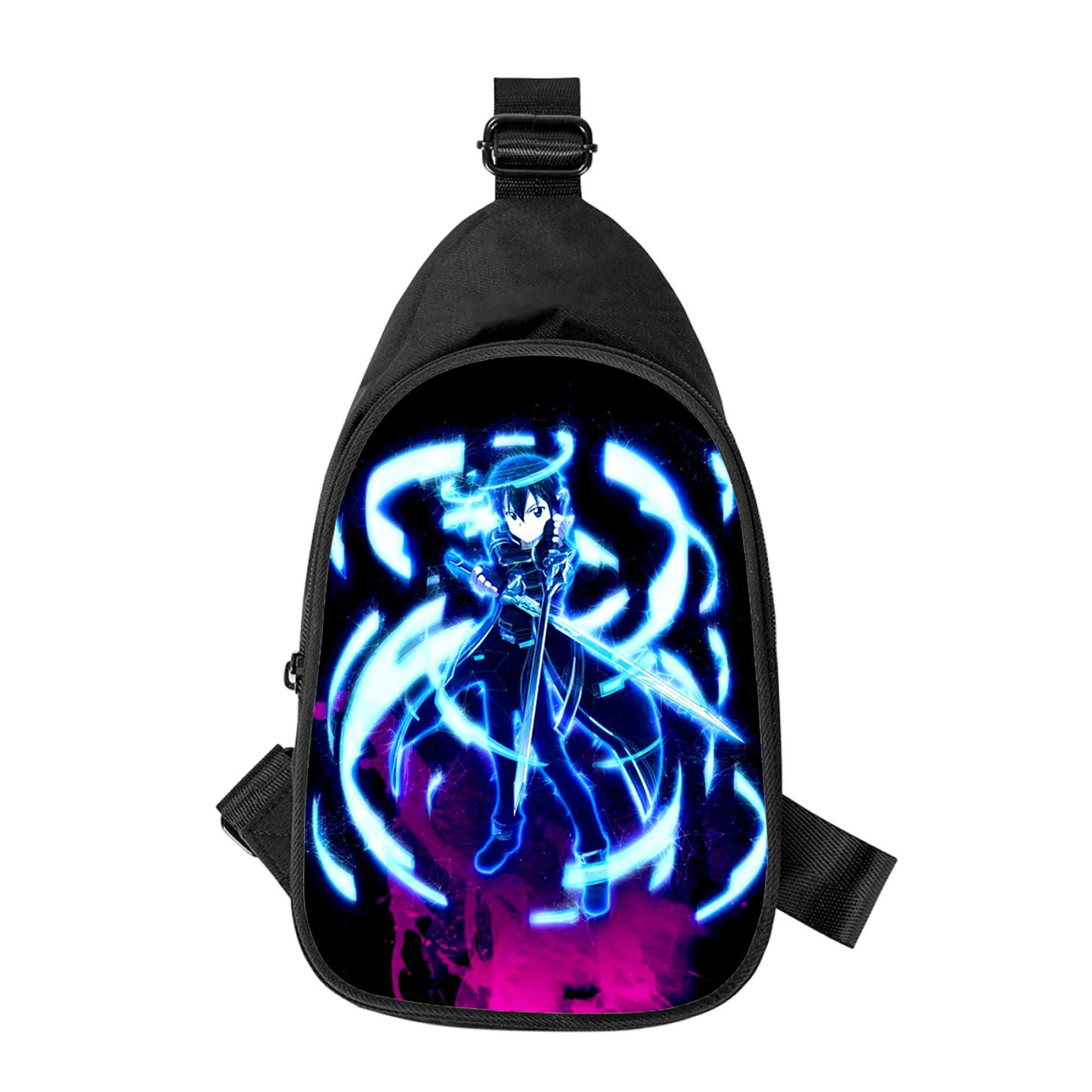 Sword Art Online-Bolso de pecho cruzado para hombre y mujer, bolsa de hombro con estampado 3D de Anime en diagonal, paquete de cintura escolar para marido, nuevo