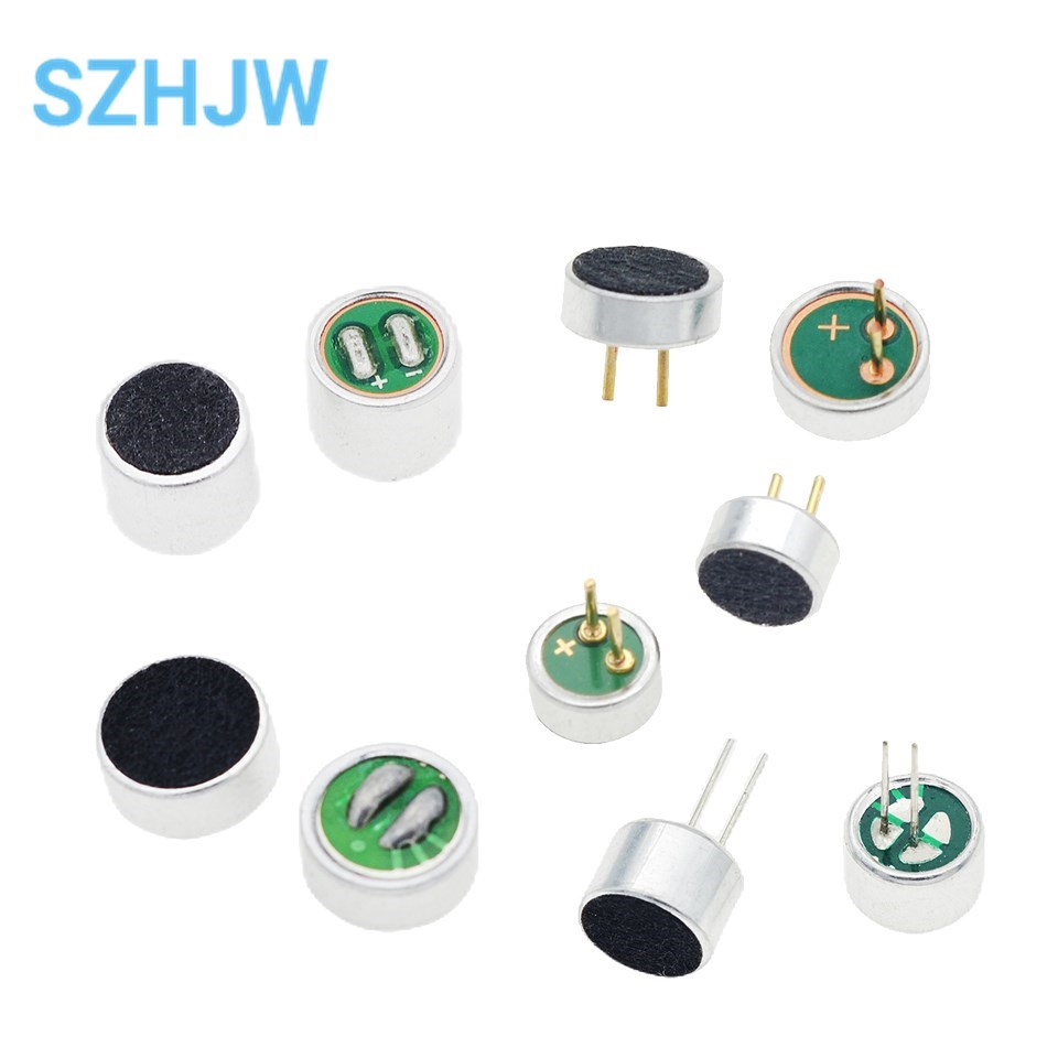 Micrófono eléctrico de condensador con 2 pines, 4,5x2,2mm, 6x2,2mm, 6x5mm, 9x7mm, 9x4,5mm, 52DB, 10 unids/lote por bolsa