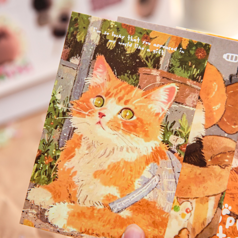 30sheets Kawaii Ins Cute Pet Message Commemorative Card Postcard DIY Handmade Scrapbook Material Card Paper
