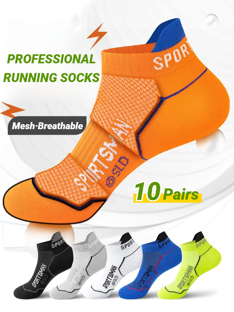 10 Pairs High Quality Socks Men's Summer Man Short Breathable Ankle Cotton Sports Black Thin Cut Run Men Sweat Absorbent Odorous