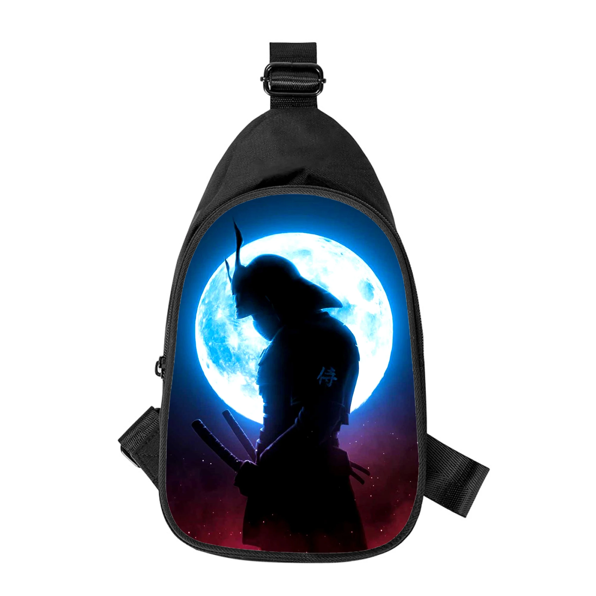 Samurai 3D Print Bolsa Peito Cruz para Homens e Mulheres, Bolsa de Ombro, Bolsa de Cintura Masculina, Marido, Escola, Diagonalmente, Nova