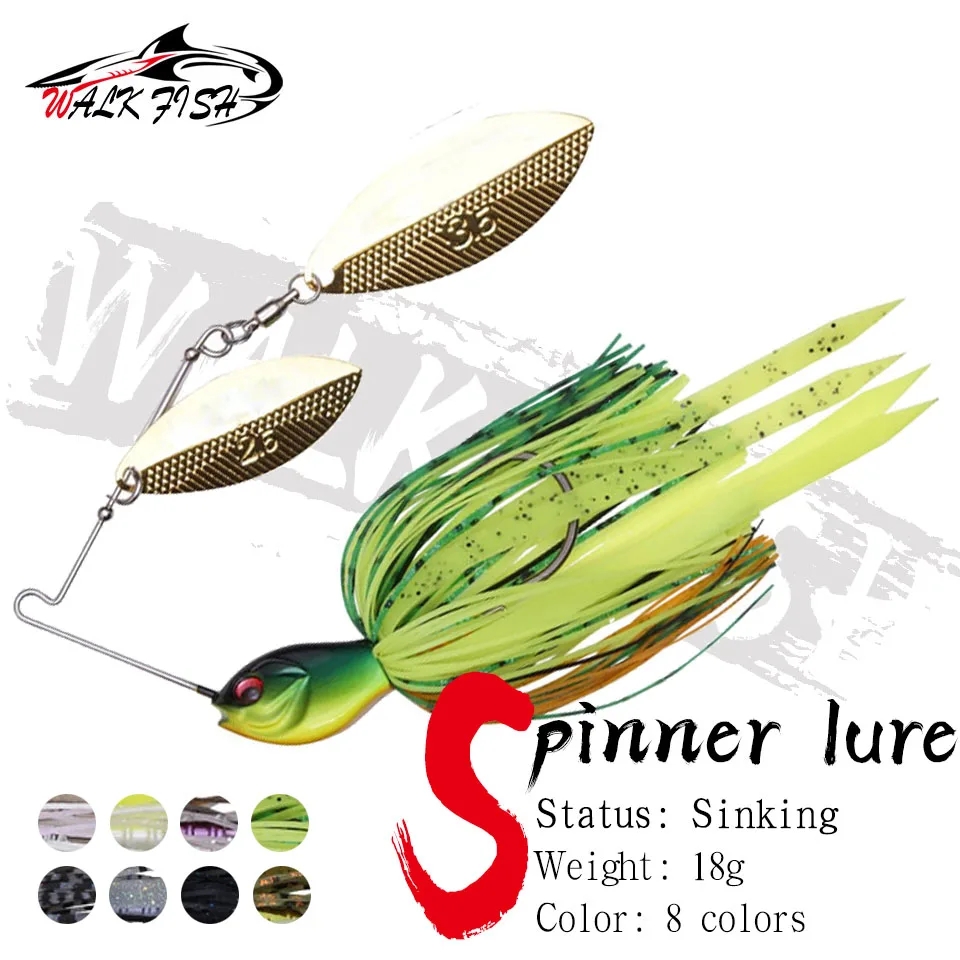 CAMMINARE PESCE 1PCS Spinner Bait 18G Richiamo di metallo Richiamo di pesca duro Spinner Richiamo Spinnerbait Luccio Girevole Pesce Affrontare Wobbler pesca