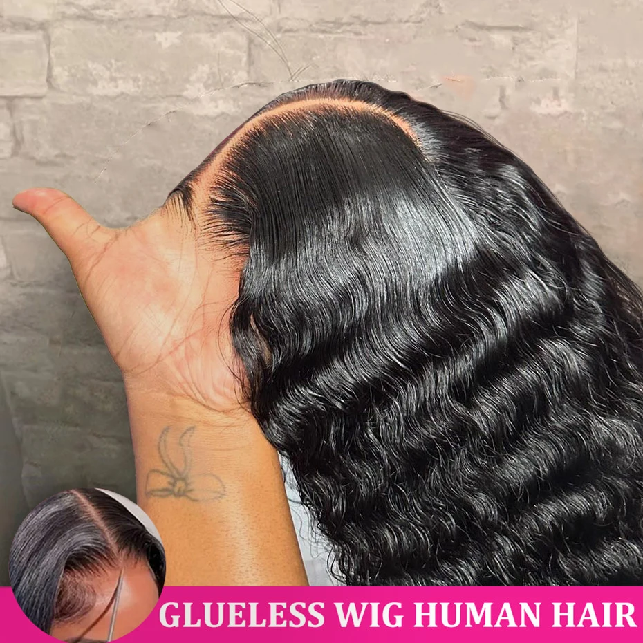Glueless Wig Deep Wave 13x6 Lace Front Wigs Human Hair Wet And Wavy Wear And Go 6x4 5x5 Glueless Human Hair Wig 180 Density