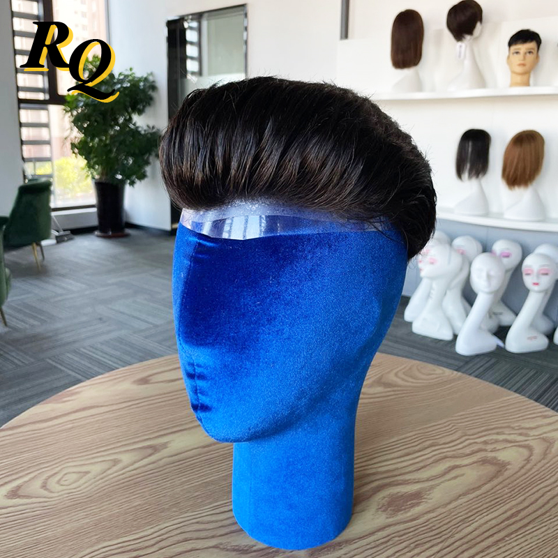 Pre Styled Lisci Indietro Pelle Sottile Uomini Parrucchino 0.04mm Capelli Umani Uomini Parrucca Sistemi di Sostituzione Dei Capelli Pezzo di Capelli Protesi Hombre Maschio