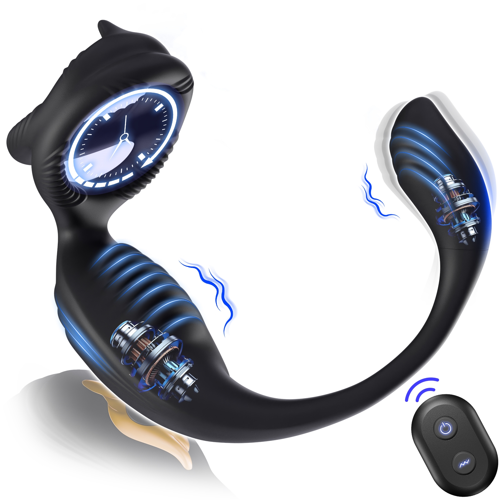 Anneau pénien vibrant pour hommes, prise anale, masseur de prostate, taint, stimulateur, anneau de pénis, vibromasseur, jouets sexuels télécommandés, 4 en 1