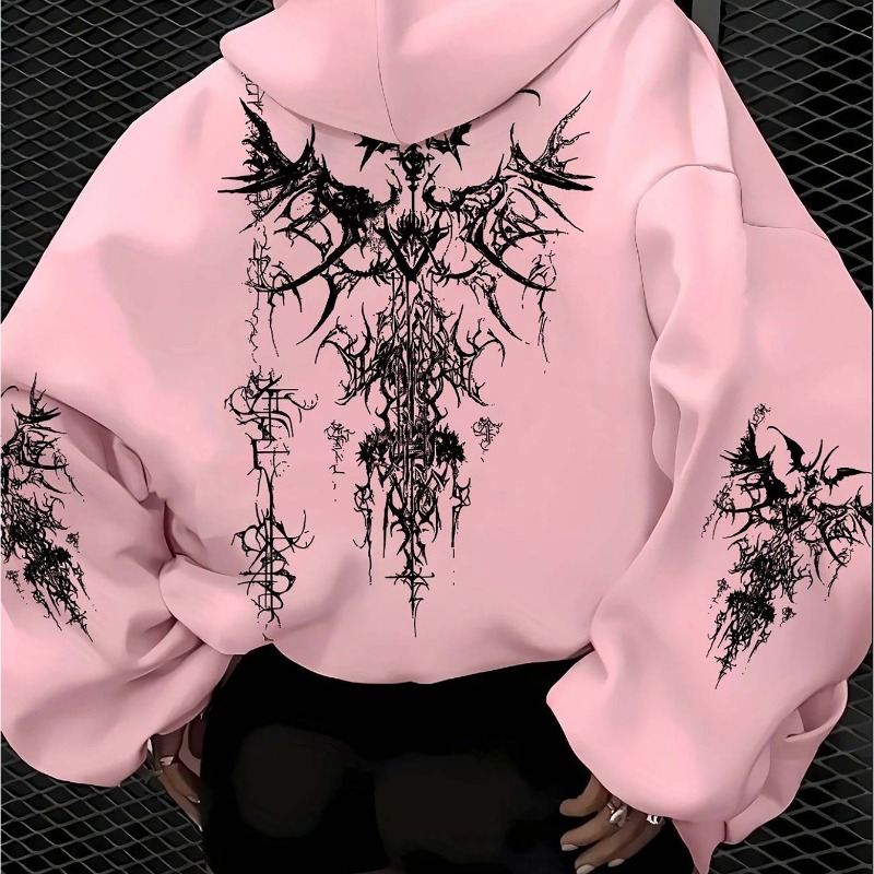 Sudadera con capucha gótica americana para mujer para otoño e invierno, nueva informal y de moda, adecuada tanto para ropa de calle para hombres y mujeres