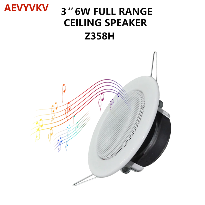 Mini altavoz de techo de 3 pulgadas, 8 Ohm, 6W, sistema de música de fondo pasivo para el hogar, sonido HiFi en el techo para baño, fiesta interior