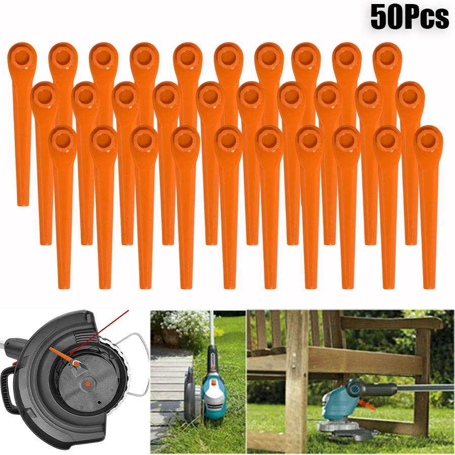 50Pcs Garden Grass Trimmer Plastic Replacement Blades for Gardena Grass Trimmer EasyCut Li-18/23R 9823 9825 9820 9821