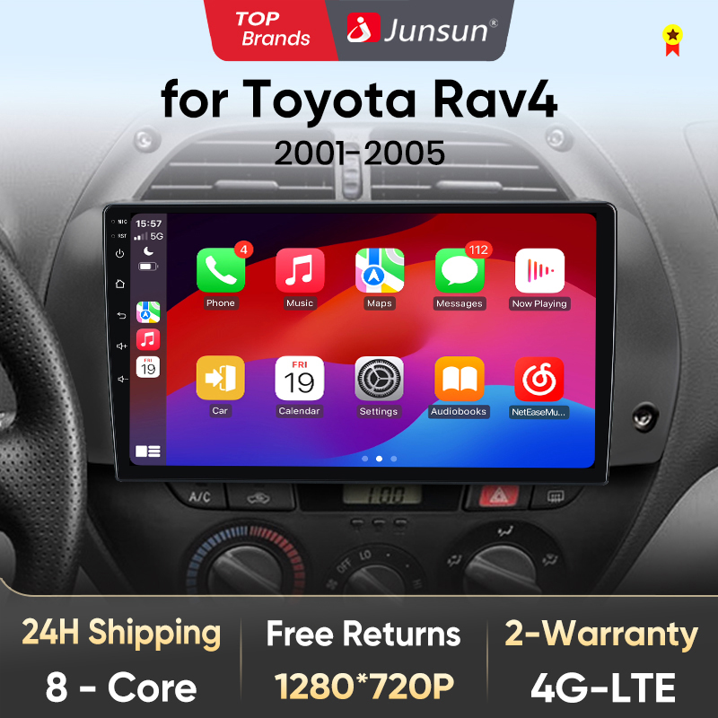 Junsun V1 Wireless CarPlay AndroidAuto Radio Per Toyota RAV4 4 2001 2012 2013-2015 4G Auto Sistemi Intelligenti 2Din Autoradio GPS