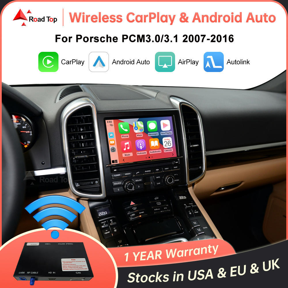 Road Top Wireless CarPlay Android Auto dla Porsche Macan Cayman Cayenne Panamera PCM3.1 z funkcjami Mirror Link AirPlay