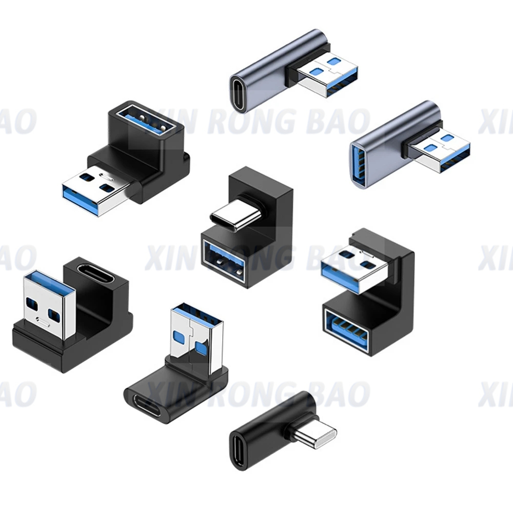 90 Degree USB 3.0 Male to Female Right Angle Extension Adapter USB Upward Elbow Adapter 10Gbps For Laptop PC Connector Converte