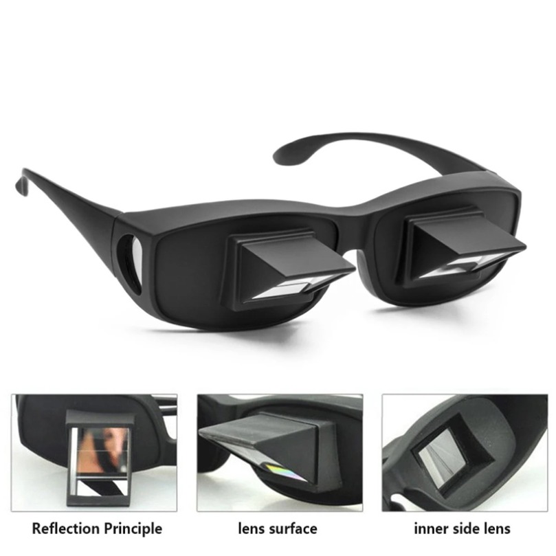 Erstaunliche Faule Kreative Periskop Horizontale Lesebücher Sitzen Gläser Auf Bett Liegen Ansicht TV Myopie Verwendbare Prisma Brille