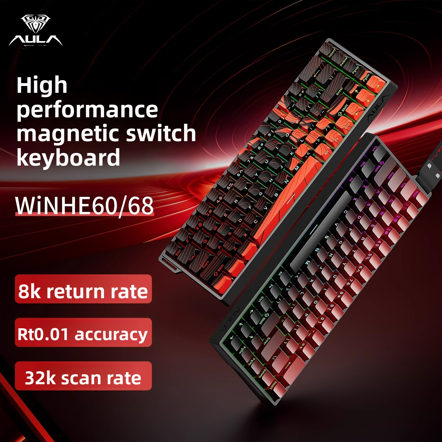 AULA WIN60 WIN68 HE Magnetische Toetsenborden Esports Rapid Trigger 8K Return RGB Hotswap Bedraad Gaming Mechanisch Toetsenbord voor Pc Gamer