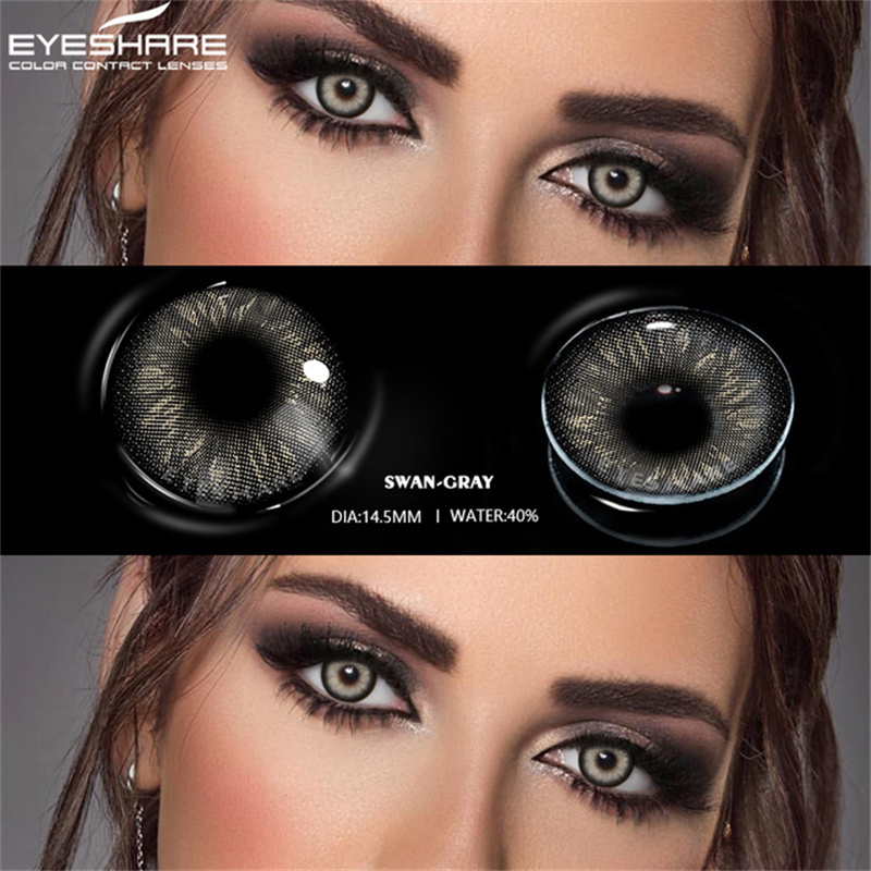 EYESHARE 2 uds lentes de contacto de colores naturales para ojos lentes de colores grises ojos hermosa pupila maquillaje anual lentes de contacto de ojos verdes