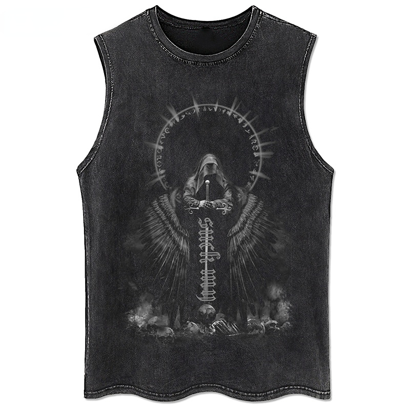 Y2K Tanks Tops voor Mannen Vrouwen 100% Katoen Vintage Zwarte Herenkleding Hip Hop Punk Rock Mouwloze T-shirts Gothic vesten