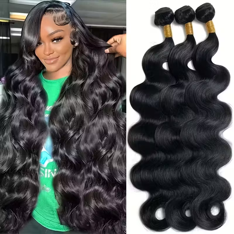 Naturalne czarne pasma włosów Body Wave w naturalnym kolorze, doczepiane pasma włosów ludzkich, brazylijskie przedłużenia włosów, 1/3/4 pasma doczepiane dla kobiet.