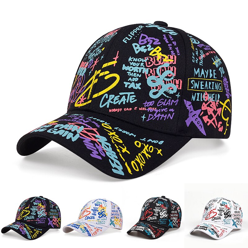 Czapki baseballowe z nadrukiem graffiti unisex, wiosenne i jesienne, regulowane, codzienne czapki z filtrem przeciwsłonecznym