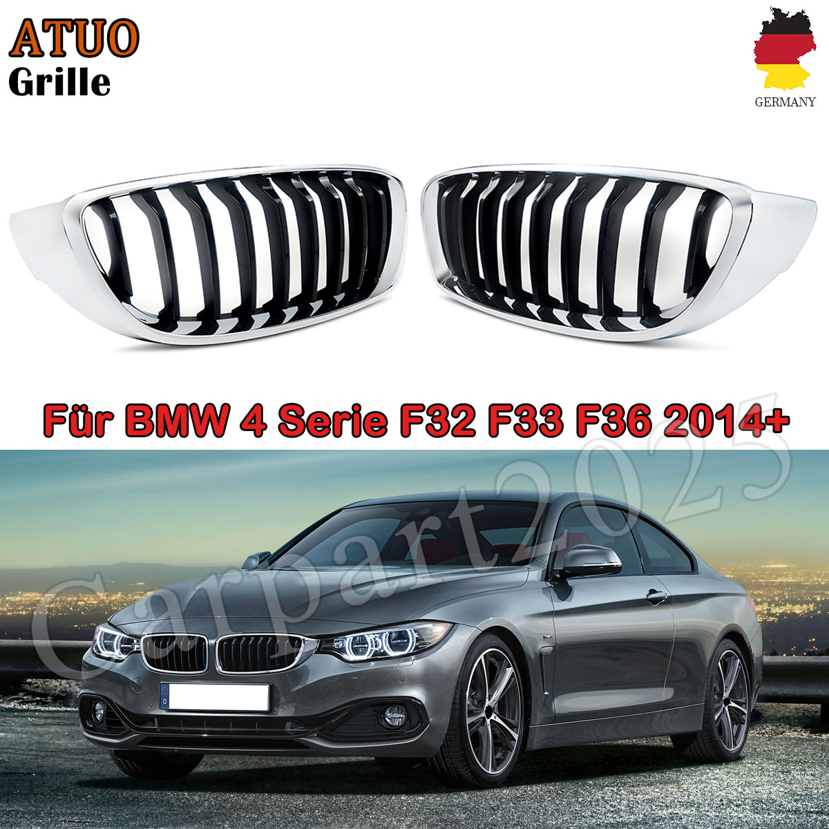 SAIQINGSP สําหรับ 2014+ BMW 4 Series F32 F33 F36 F80 F82 M4 Chrome + สีดํา