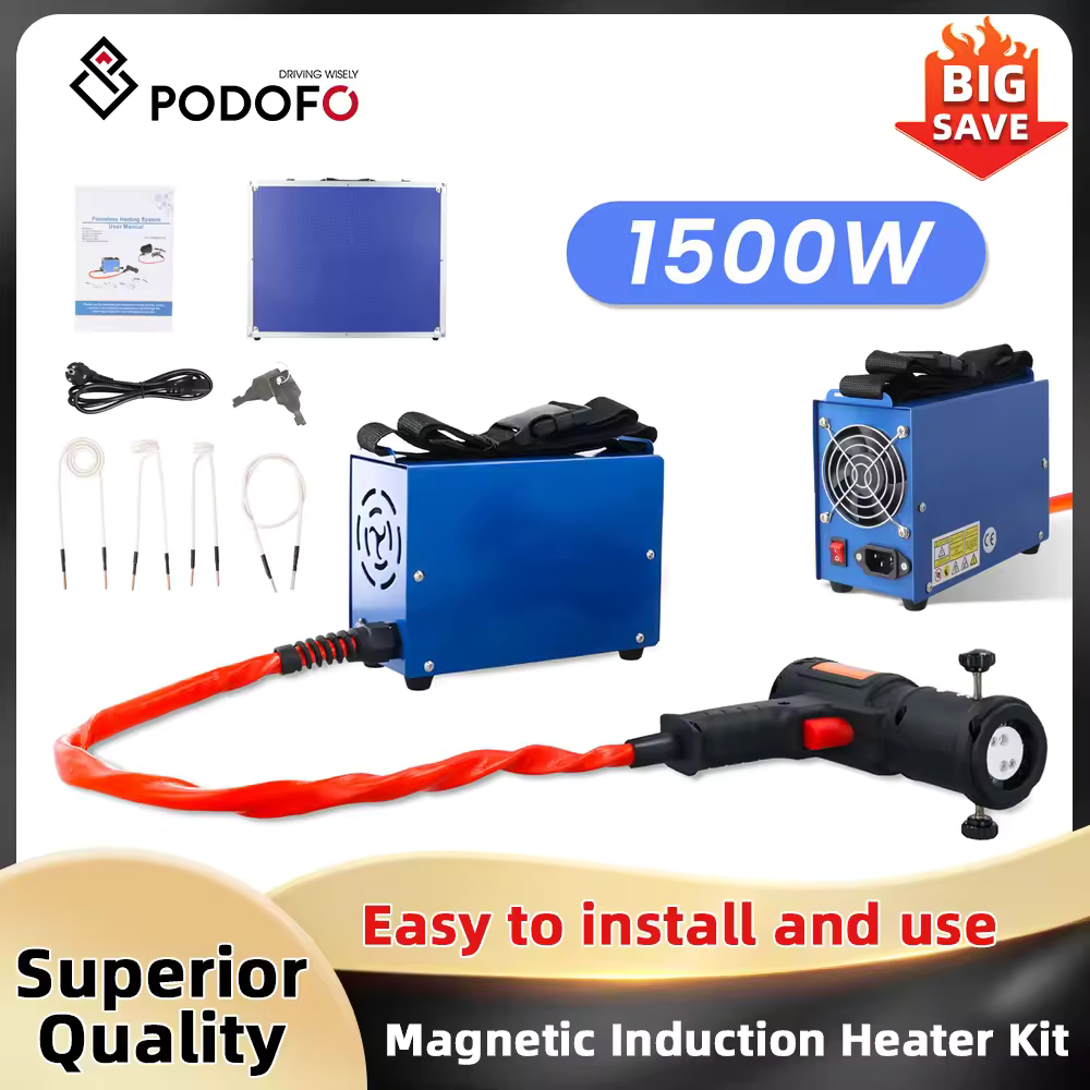 Aquecedor de indução eletromagnética Podofo 1500W 750 ℃ Ferramenta aquecedora de indução especial 220-240V Aquecedor de liberação de parafuso Aquecedor de indução