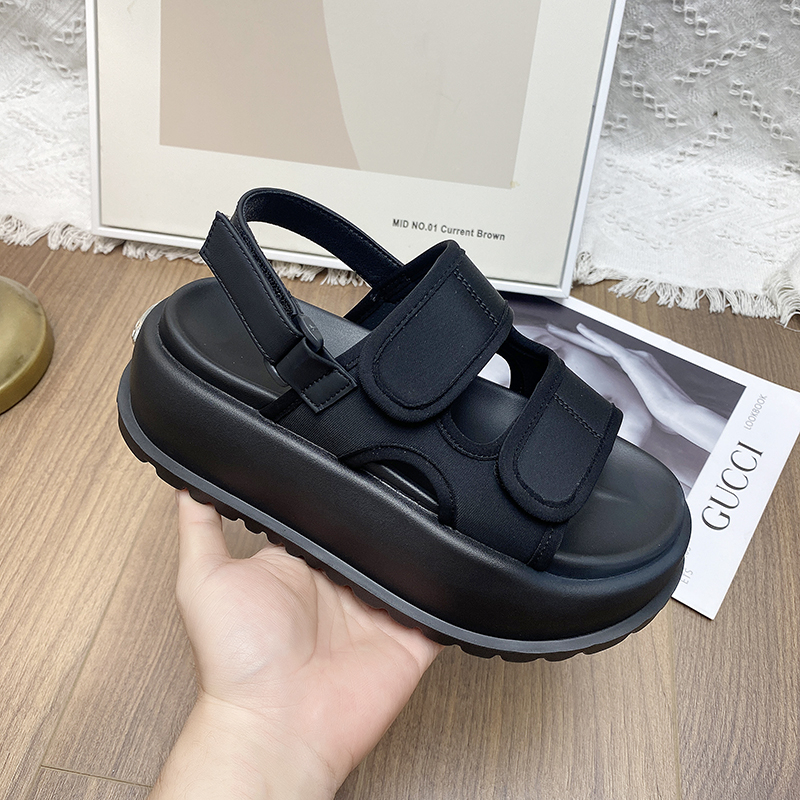 Matsuke sandálias de sola grossa para mulheres verão outwear 2026 novo estilo com saia velcro sola macia sandálias de praia versáteis